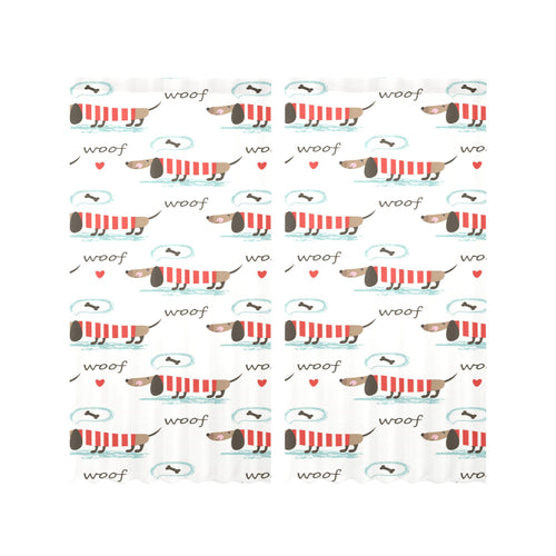 Cute dachshund bone pattern Gauze Curtain