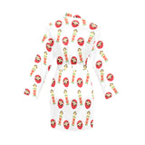 Daruma japanese wooden doll Women's Long Sleeve Belted Night Robe