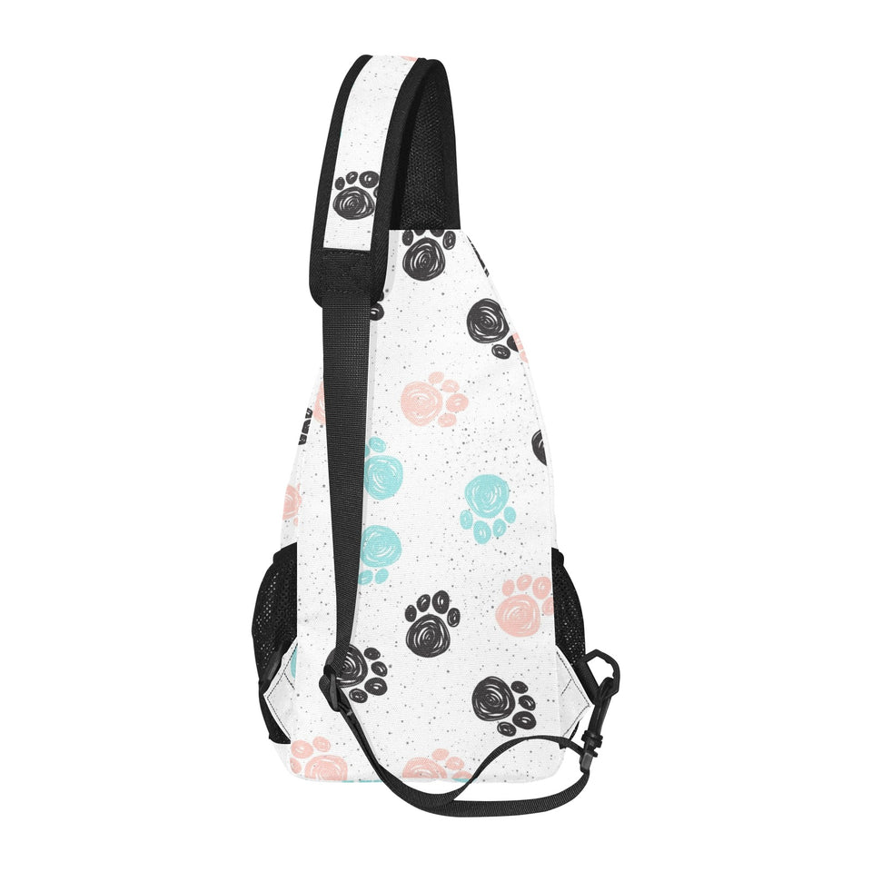 Dog Paws Pattern Print Design 04 All Over Print Chest Bag