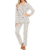 Chemistry Periodic Table Pattern Print Design 04 Women's Long Pajama Set