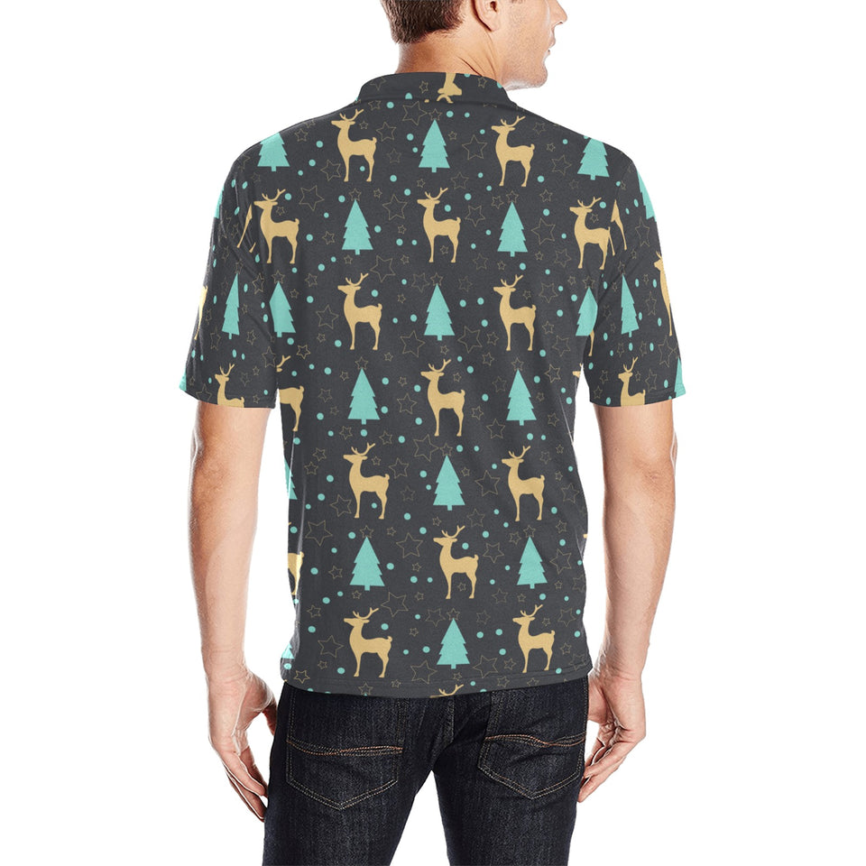 Deers star tree pattern Men's All Over Print Polo Shirt