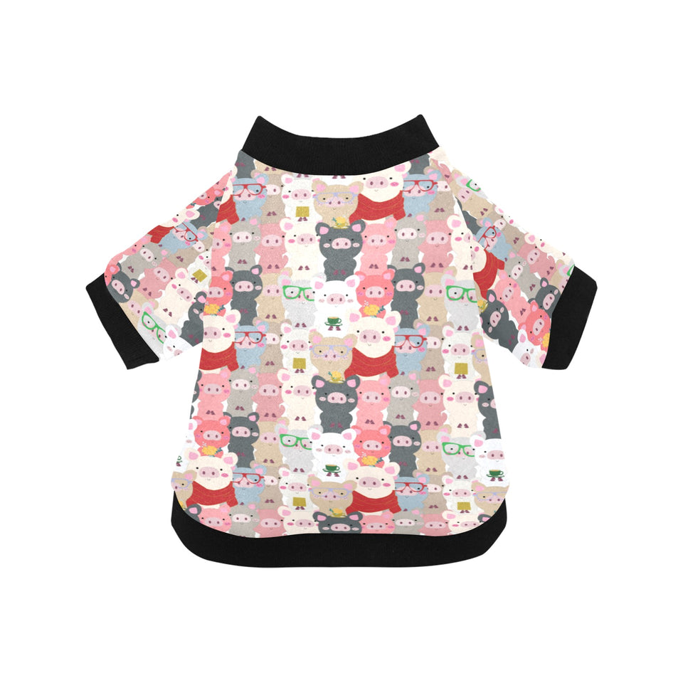 Pig Pattern Print Design 02 All Over Print Pet Dog Round Neck Fuzzy Shirt