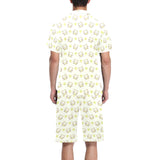 Cute cartoon frog baby pattern Men's V-Neck Short Pajama Set