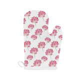 Pink lotus waterlily pattern Heat Resistant Oven Mitts