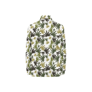 Canabis Marijuana Weed Pattern Print Design 05 Women's Long Sleeve Polo Shirt