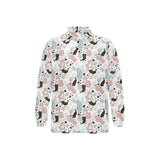 cute mermaid pattern Men's Long Sleeve Polo Shirt