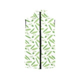 Green Peas Pattern Print Design 04 Women's Padded Vest