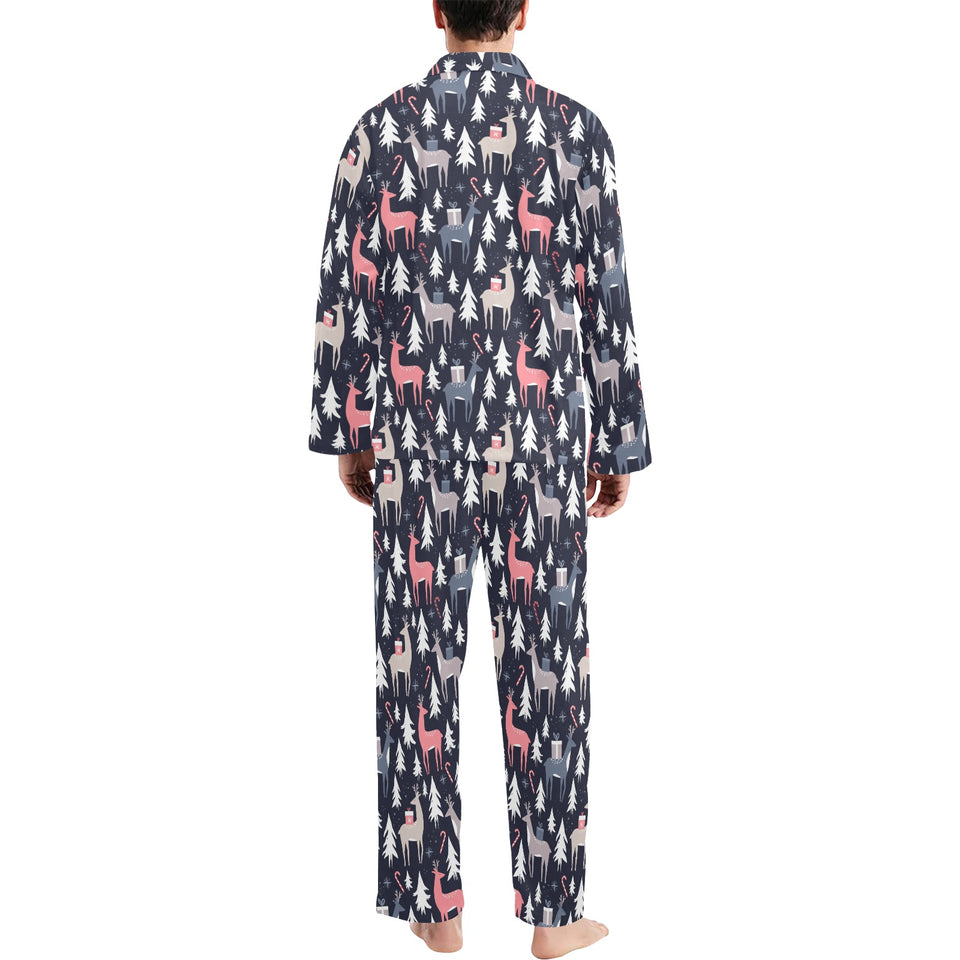 Deers Winter Christmas pattern Men's Long Pajama Set
