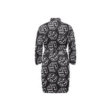 Dice Pattern Print Design 01 Men's Long Sleeve Belted Night Robe