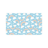 Cute rainbow clound star pattern blue background Doormat