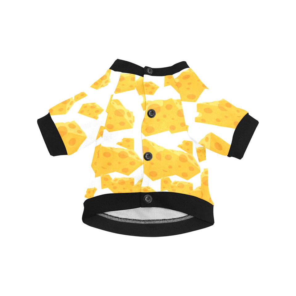 Cheese slice pattern All Over Print Pet Dog Round Neck Fuzzy Shirt