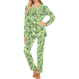 Canabis Marijuana Weed Pattern Print Design 01 Women's Long Pajama Set