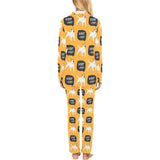 Bull Terrier Pattern Print Design 03 Women's Long Pajama Set