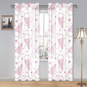 Hand drawn ice cream pattern Gauze Curtain