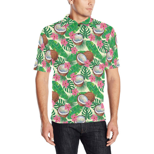 Coconut Pattern Print Design 01 Men's All Over Print Polo Shirt