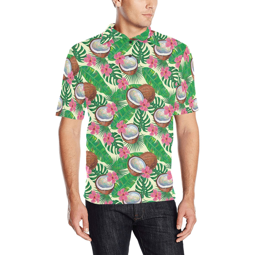 Coconut Pattern Print Design 01 Men's All Over Print Polo Shirt