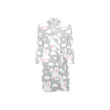 Rabbit cloud Pattern Men's Long Sleeve Belted Night Robe