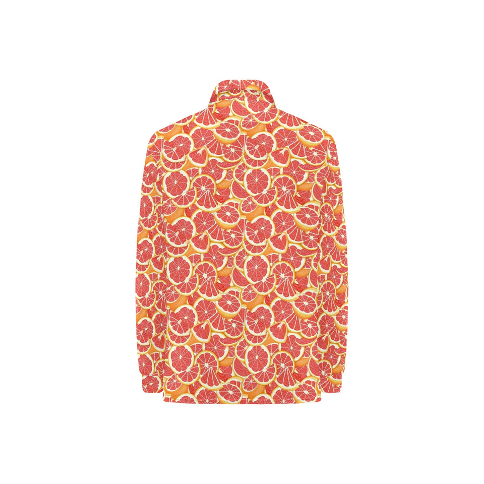 Tropical grapefruit pattern Women's Long Sleeve Polo Shirt