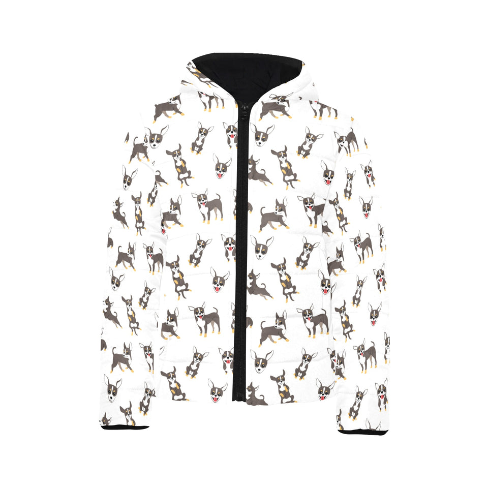 Chihuahua dog pattern Kids' Boys' Girls' Padded Hooded Jacket