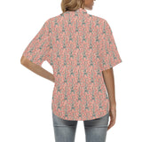 Eiffel Tower Flower Pattern Design 03 Women's All Over Print Hawaiian Shirt