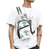 Pink lotus waterlily leaves pattern All Over Print Chest Bag