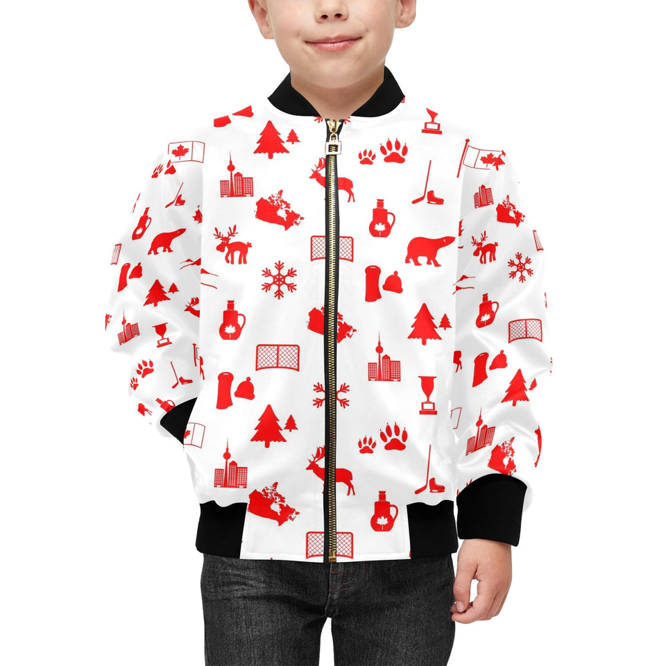 Canada Pattern Print Design 04 Kids' Boys' Girls' Bomber Jacket