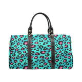 Green leopard skin print pattern Travel Bag