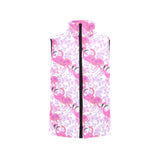 Pink flamingo flower pattern Women's Padded Vest