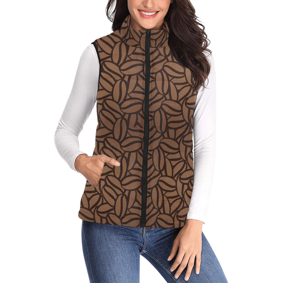 coffee bean pattern Women's Padded Vest