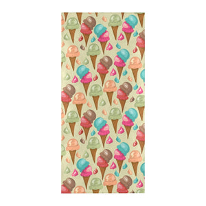 Colorful ice cream pattern Beach Towel