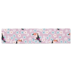 Beautiful toucan flower leaves Table Runner