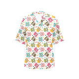 Color cute owl pattern Women's All Over Print Hawaiian Shirt