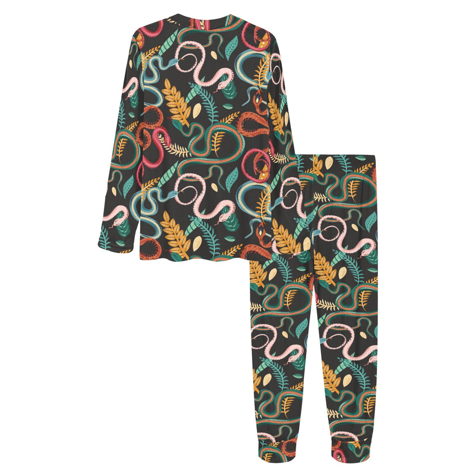 Colorful snake plant pattern Women's All Over Print Pajama Set