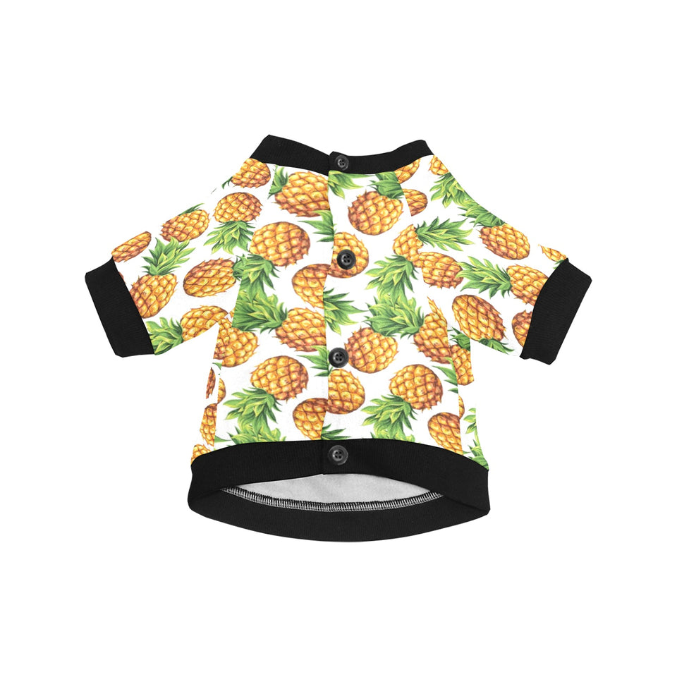 Pineapples design pattern All Over Print Pet Dog Round Neck Fuzzy Shirt