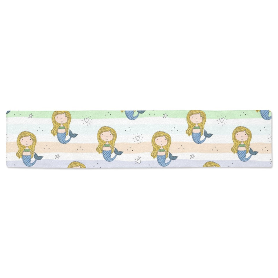 Cute hand drawn mermaid Table Runner