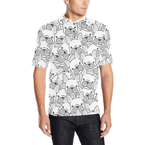 Cute french bulldog head pattern Men's All Over Print Polo Shirt