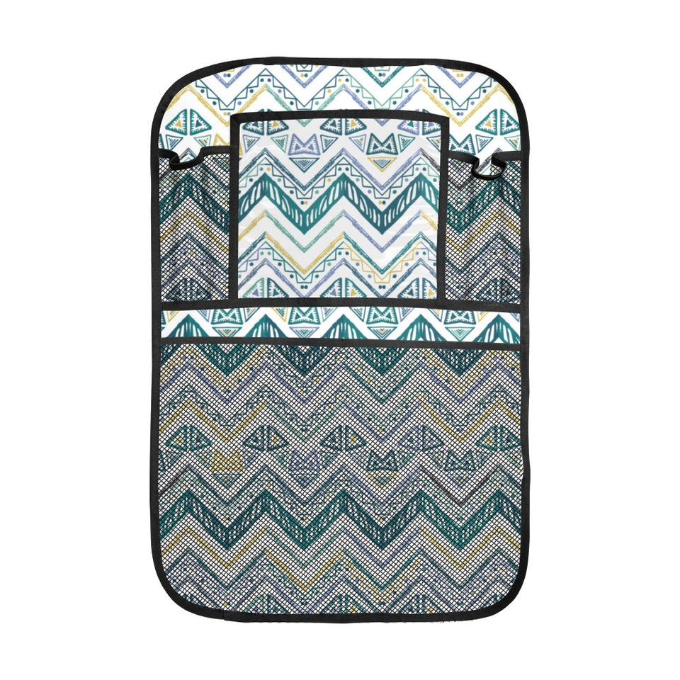 zigzag chevron paint design pattern Car Seat Back Organizer