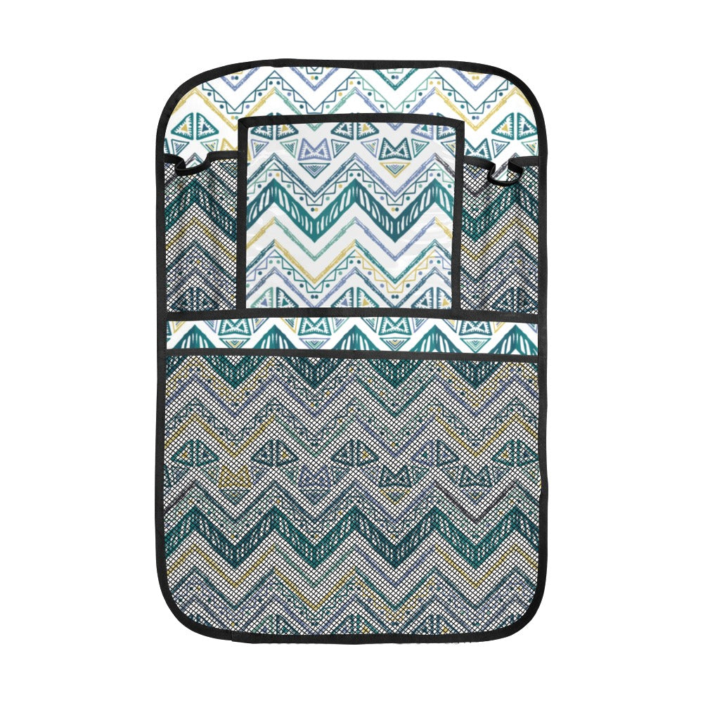 zigzag chevron paint design pattern Car Seat Back Organizer