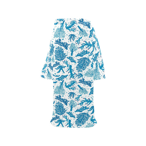 Coral Reef Pattern Print Design 01 Blanket Robe with Sleeves