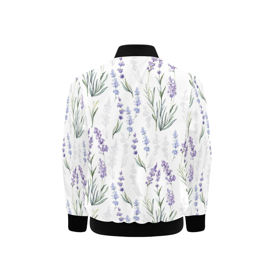 Hand painting Watercolor Lavender Kids' Boys' Girls' Bomber Jacket