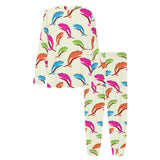 Colorful Chameleon lizard pattern Women's All Over Print Pajama Set