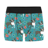 Boston terrier beautiful flower pattern Men's All Over Print Boxer Briefs Men's Underwear
