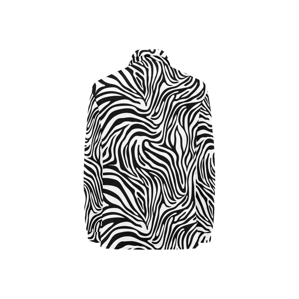 Zebra skin pattern Women's Long Sleeve Polo Shirt