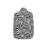 Zebra skin pattern Women's Long Sleeve Polo Shirt