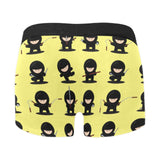 Cute ninja yellow background Men's All Over Print Boxer Briefs Men's Underwear