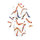 Boomerang Australian aboriginal ornament pattern Women's Long Sleeve Belted Night Robe