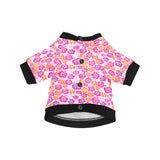 Hibiscus Pattern Print Design 01 All Over Print Pet Dog Round Neck Fuzzy Shirt