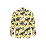 Ostrich Pattern Print Design 04 Men's Long Sleeve Polo Shirt