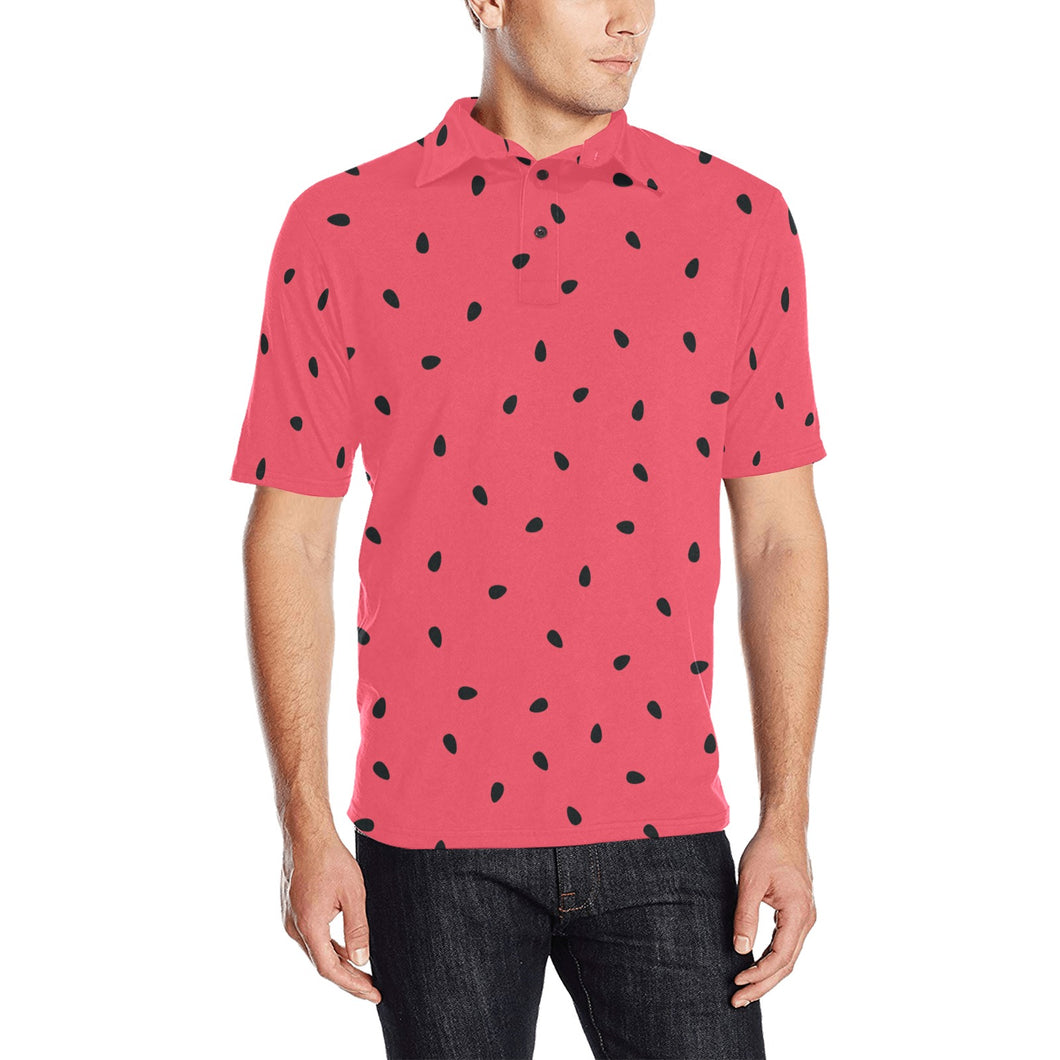 watermelon texture background Men's All Over Print Polo Shirt