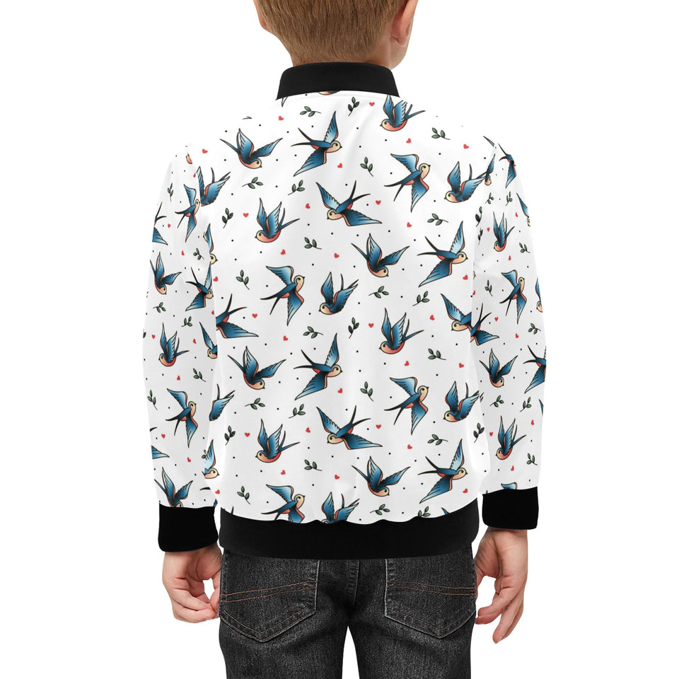 Swallow Pattern Print Design 04 Kids' Boys' Girls' Bomber Jacket